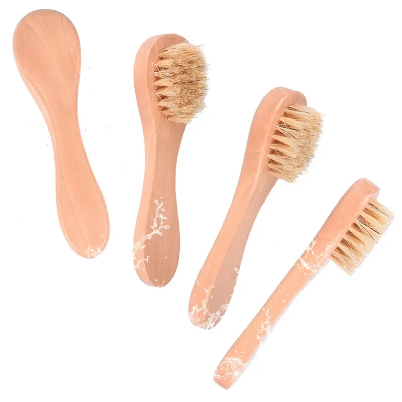 1/3/5Pcs Cleansing Face Brush Wooden Animal Hair Facial Deep Cleansing Massage Care Tool Face Washing Product Skin Care Brush