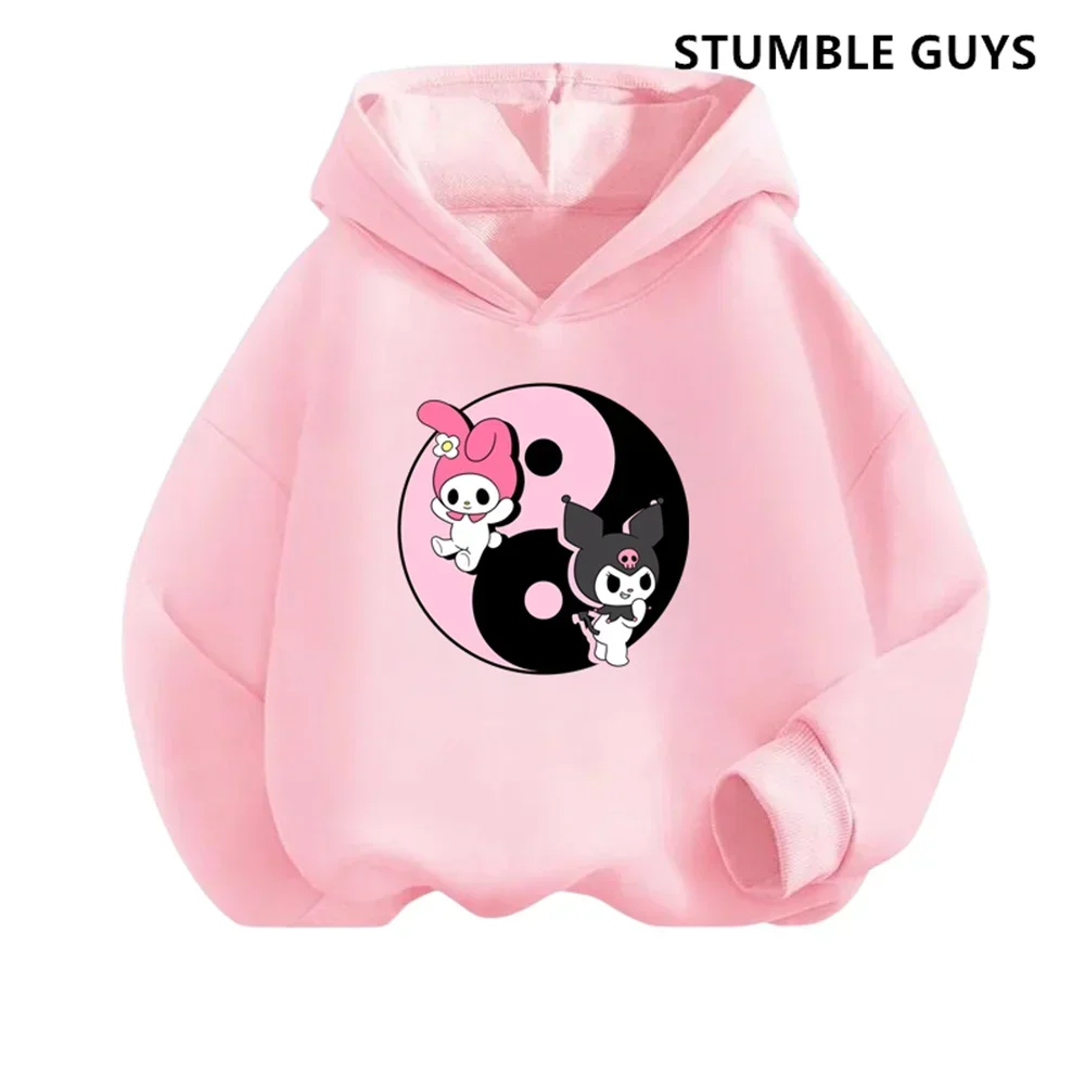 Kawaii Kuromi Hoodie Set Kids Clothes Girls 90s Y2k Gothic Hello Kitty Japanese Girls Sweatshirt Clothes Top Sweatshirt Clothing