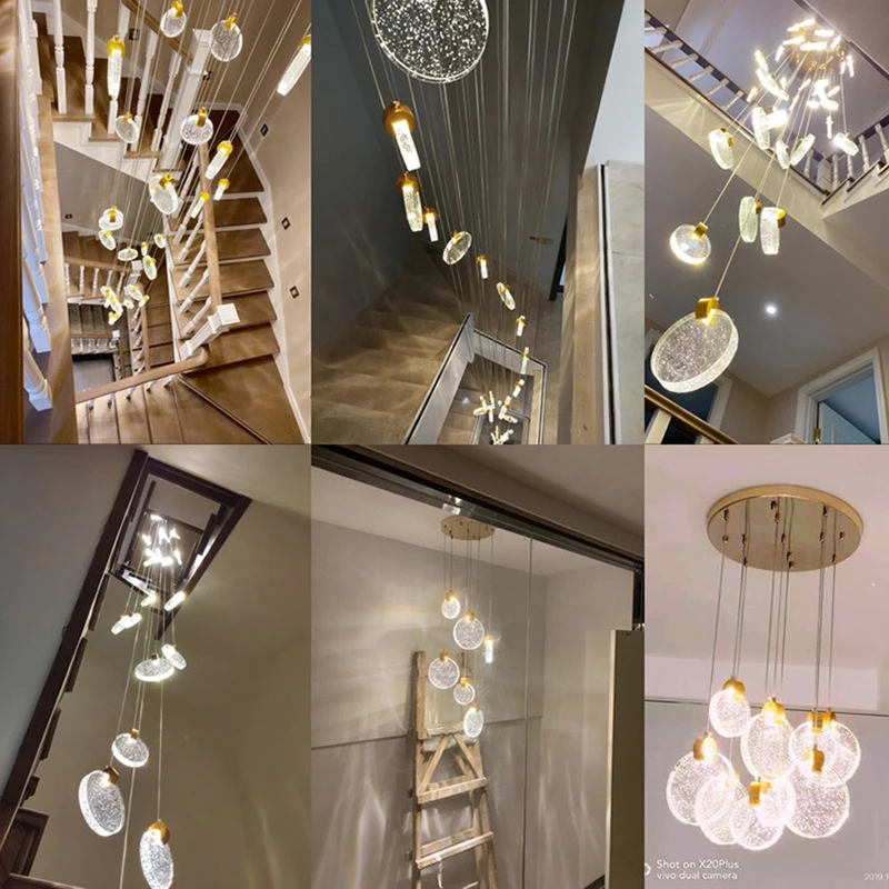 Nocna kryształowe lampy wiszące w stylu Nordic LED salon jadalnia sypialnia wewnętrzna lampa wisząca dekoracja domowa oprawa wisząca