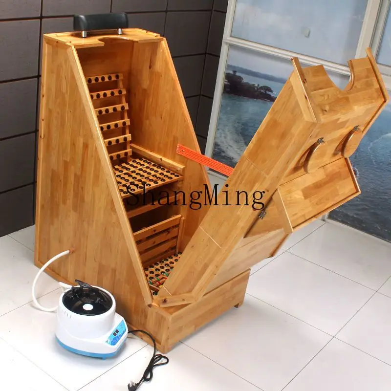 

ZYYHome Beauty Salon Health Center Sweat Steaming Box Fumigated Chinese Medicine Moisture Removal Sweat Wooden Sauna Bath Box