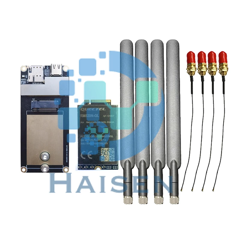 HAISEN Quectel RM520N-GL RM520NGLAA-M20-SGASA 5G M.2 module with adapter with antenna with accessory set RM520NGLAA-M20-SGASA