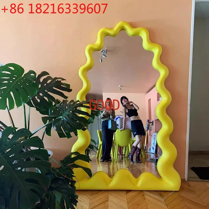 

TAO Asymmetrical Barber Barber Big Full Body Standing Modern Living Room Nordic Floor Mirror Cosmetics Spiegel Wand Home Decorat