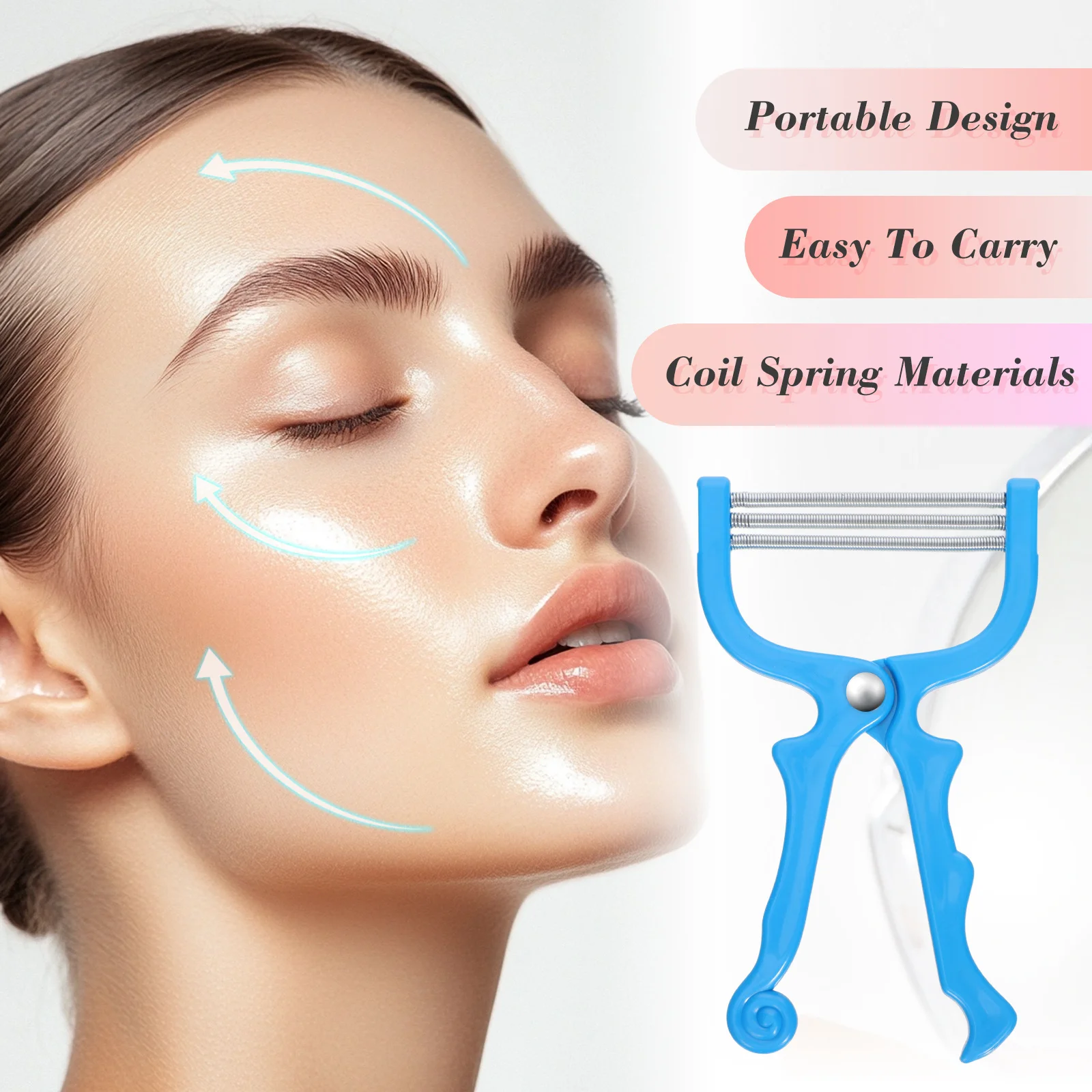 عصا إزالة شعر الوجه اليدوية عالية الجودة، عصا إزالة شعر الوجه الربيعية المحمولة خفيفة الوزن وسهلة الحمل، مزيل شعر الوجه الناعم