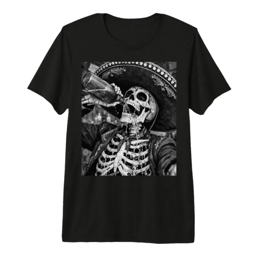 

Skeleton Selfie Meme Funny Cinco De Mayo Day of The Dead T-shirt For Men Women 100% Cotton T Shirts Short Sleeve Tops 0417-2
