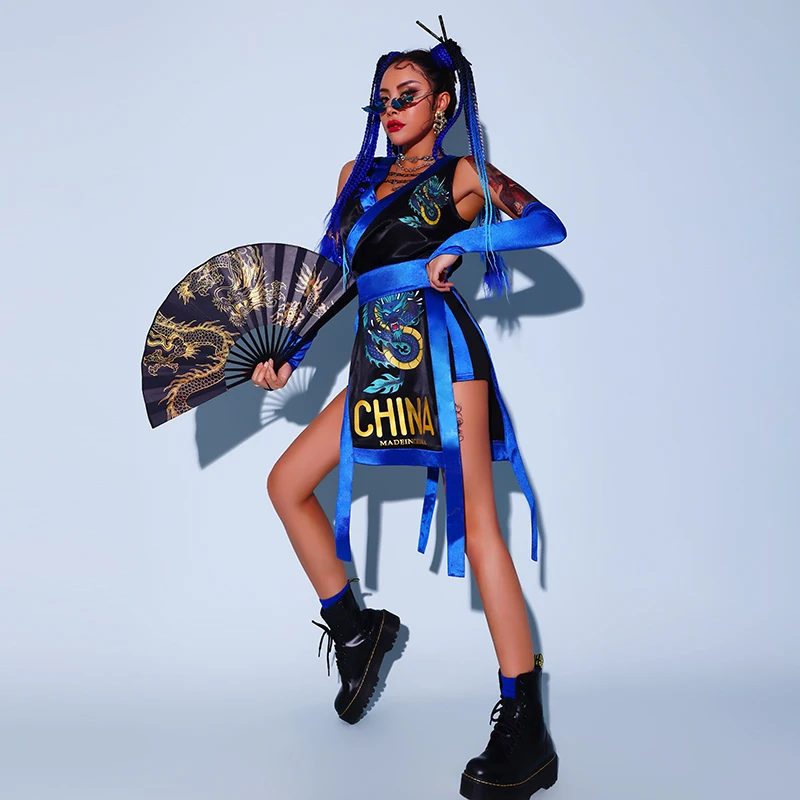 

Sexy Women's Jazz Dance Costume Set Korean up Performance Outfit Fem Dancer Stage Costume Summer New Arrival