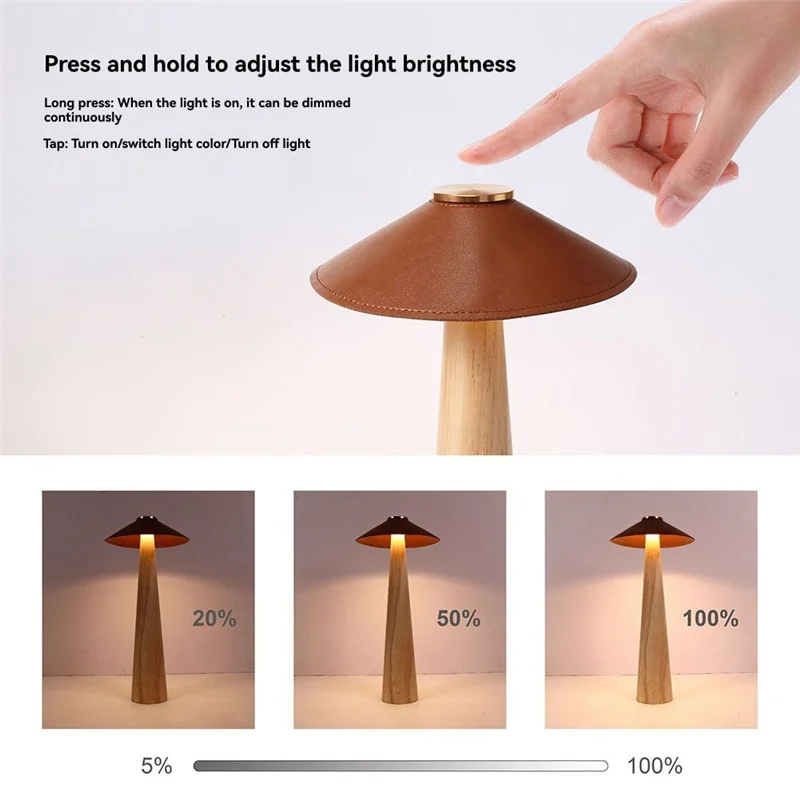 

AT02-Desk Lamp 3 Color Light Changing USB Charging Smart Touch Switch Bedside Lamps Protection Eyes Table Light B