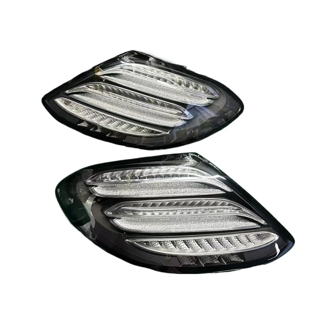 A Set Black Tail Lights For Mercedes Benz E-Class W213 E200 E260 E300 E350 LED Tail Lights Venom Series Transparent Tail Lights
