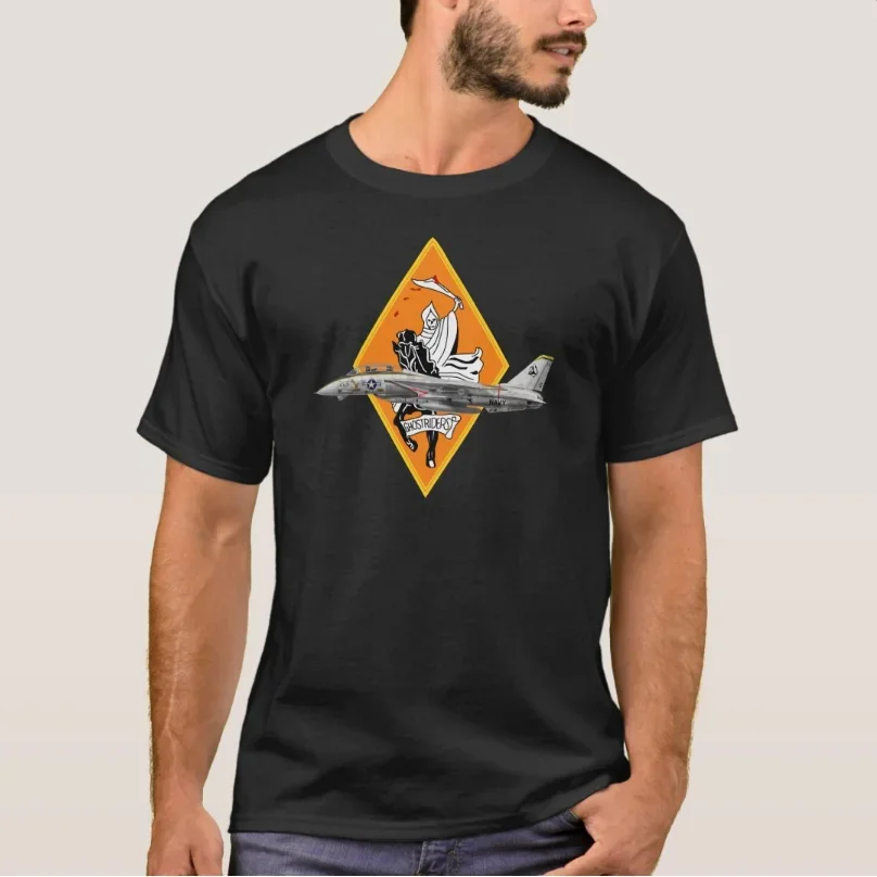 VF-142 Ghostriders Squadron F-14 Tomcat Fighter T-Shirt 100% Cotton O-Neck Summer Short Sleeve Casual Mens T-shirt Size S-3XL