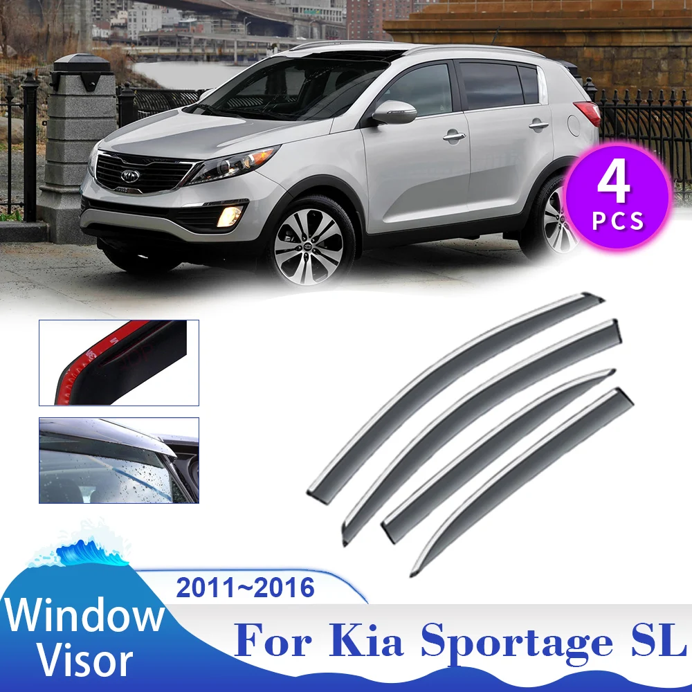 

Window Visor for Kia Sportage 3 SL 2011~2016 Sun Rain Guard Awnings Shelters Side Windows Deflector Vent Smoke Cover Accessories