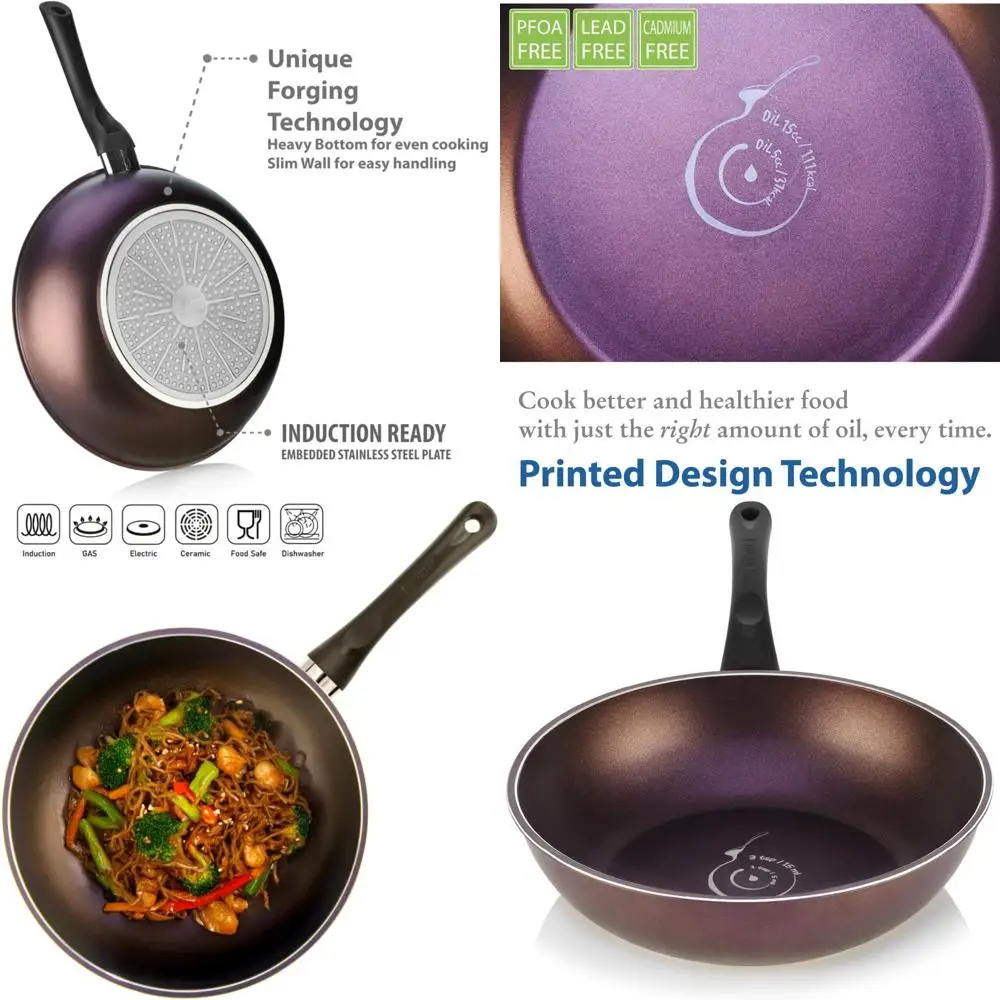 

12 корейских художественных сковородок с 5-слойным тефлоновым покрытием с антипригарным покрытием (без ПФА)