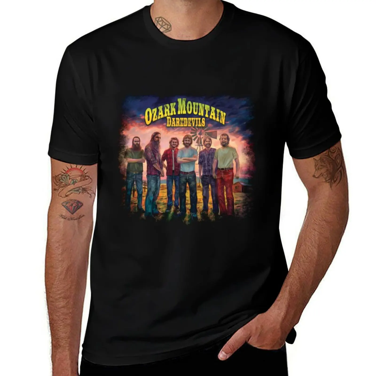 THE OZARK MOUNTAIN DAREDEVILS BAND 1 T-Shirt Fashion Pattern Printed Tee Shirt T-Shirt