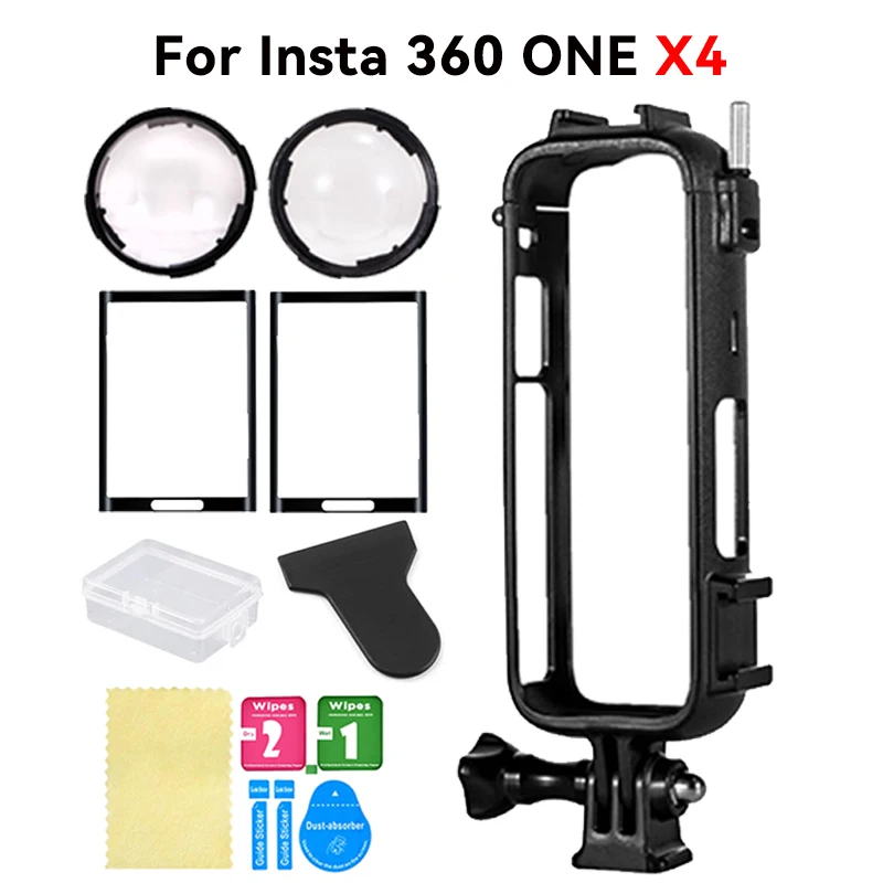 Пластиковая защитная рамка для Insta360 X4 аксессуары Корпус рамка с адаптером Крепление Винт прочный корпус клетка винт 1/4 дюйма