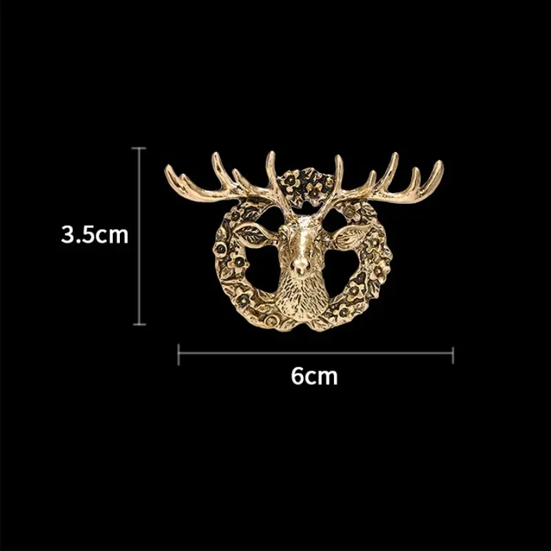 Retro Deer Elk Head Brooches Pins Fashion Animal Lapel Pin Brooch Badge Christmas Jewelry Gifts for Women and Men Accessories