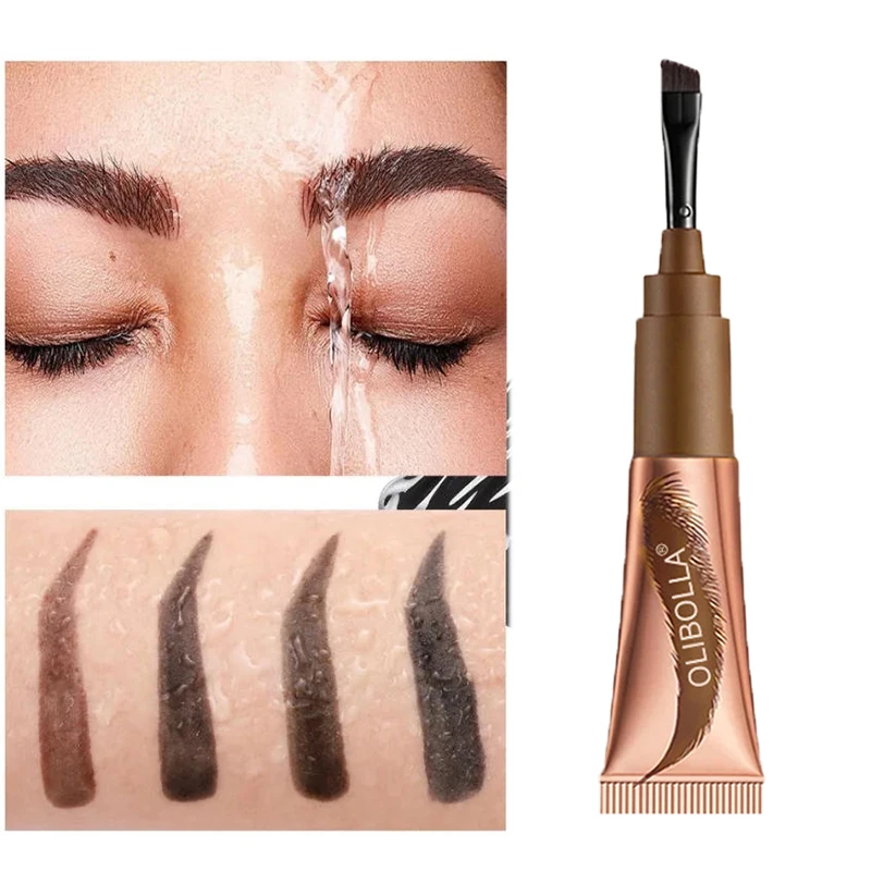 4 Color Peel-off Eyebrow Gel Cream Quick-Drying Lasting Tearing Eyebrow Dye Glue Waterproof Brow Tattoo Eyebrow Enhancer Tint