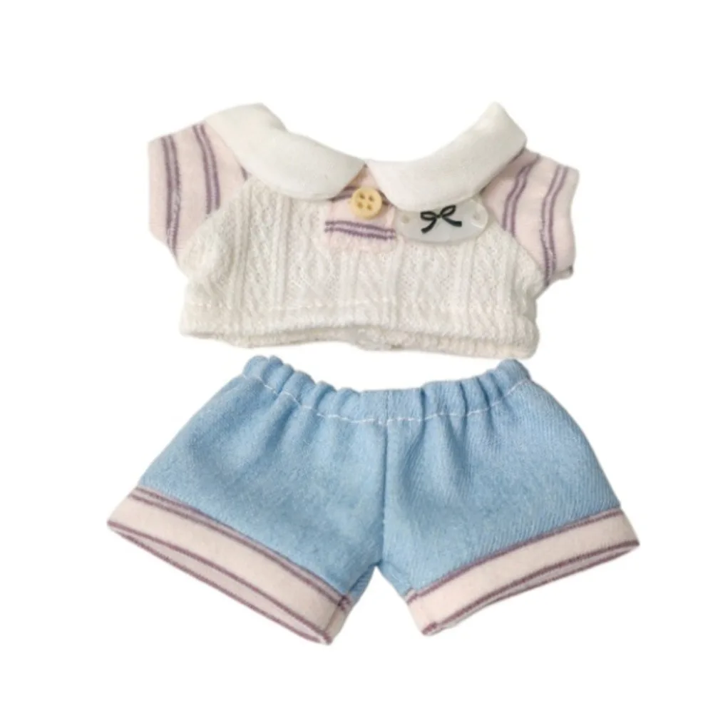 No Attributes Clothes T-shirt 10cm Cotton Clothes Preppy Style Shorts Clothes Outfit Uniform Mini Dress Up Set Accessories
