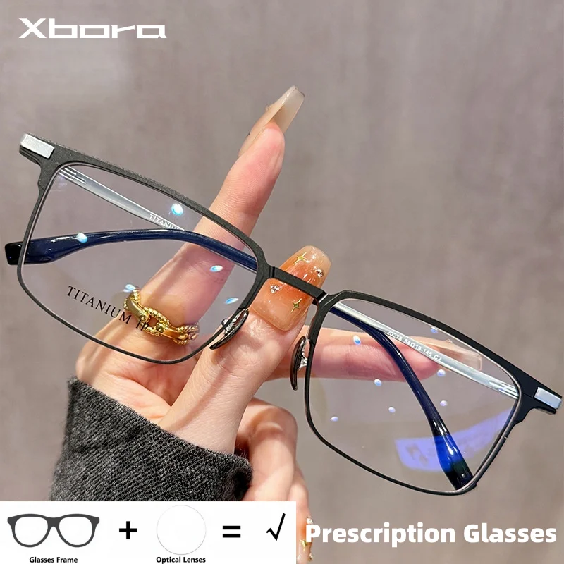 

Xbora Trendy TR90 Prescription Glasses for Men Women Square Photochromic Optical Eyeglasses Progressive Eyewear 20276