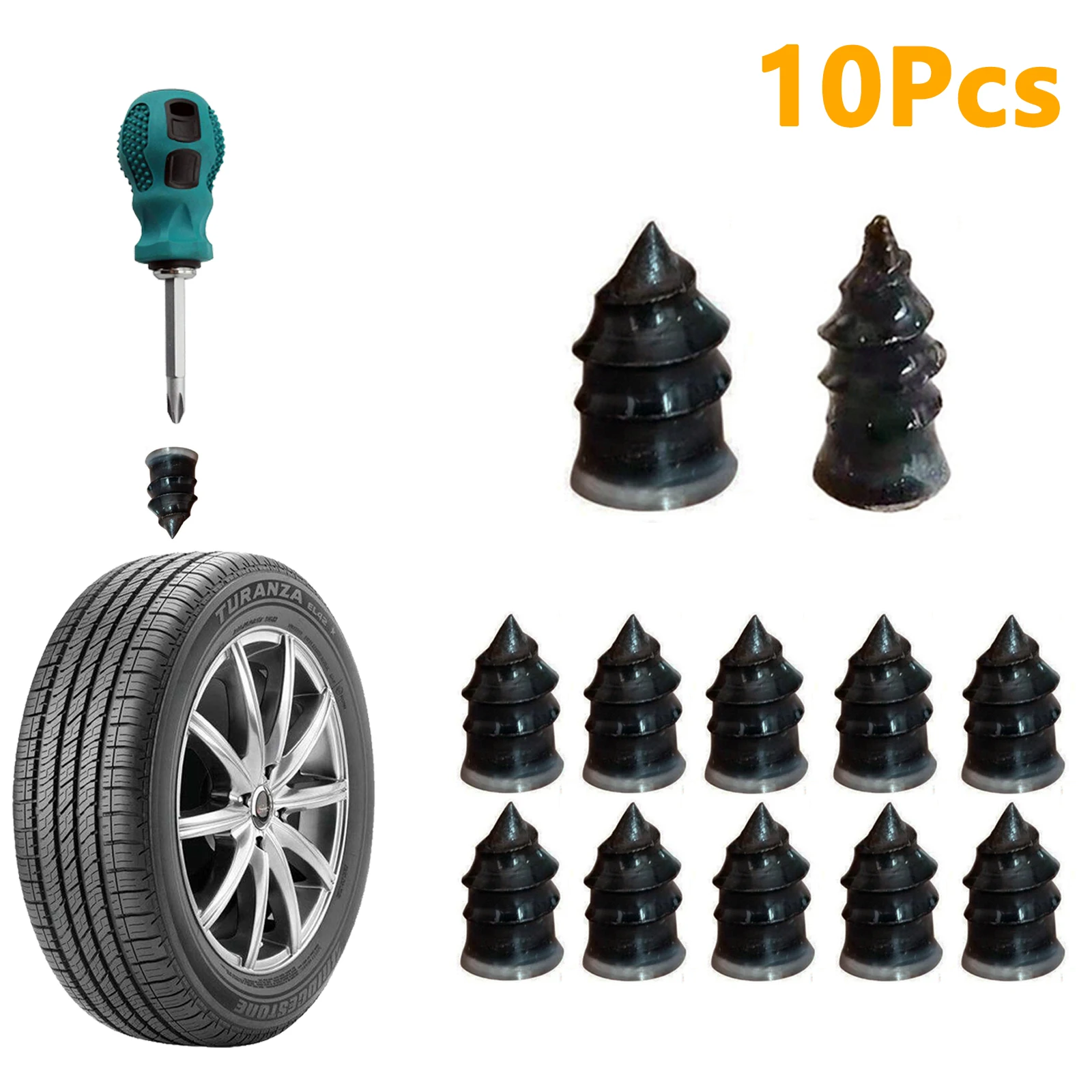 

10x Motorcycle Vacuum Tyre Repair Nail Car Trucks Scooter Bike Universal Tubeless Rubber Nails Tire Puncture Repair Accessories