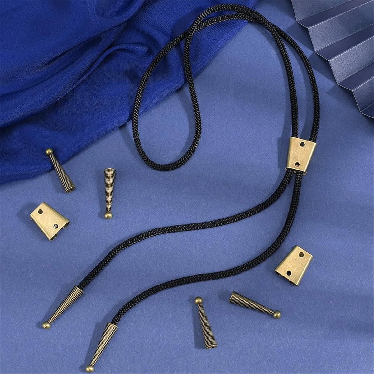 小売り！ ボロタイアクセサリーキット ラウンドスライドテクスチャードチップ ブラックチップワイヤー 合金交換用エンドキャップワイヤー ボロタイ作成用 C