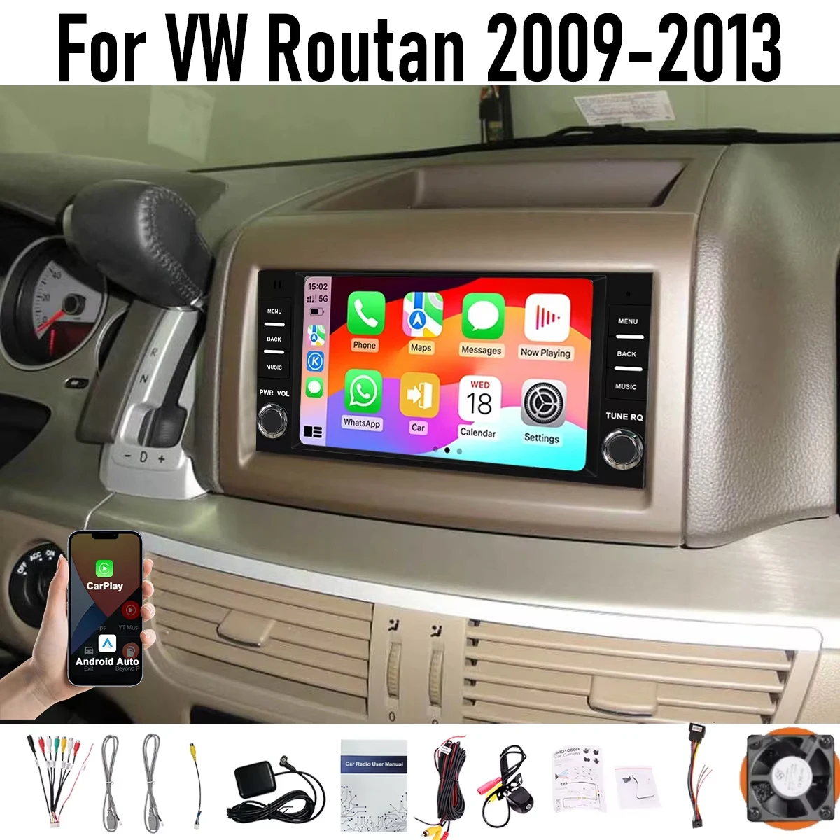 7“ Wireless CarPlay Android auto For VW Routan 2009-2013 6GB-128GB (8CORE) Screen Android15 Head Unit GPS Navigation Radio
