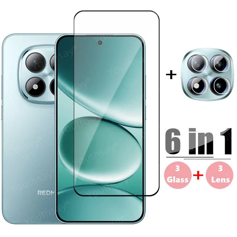

6in1 Glass For Redmi Note 15 Pro 5G Full Cover Tempered Glass Redmi Note 15 Pro Screen Protector Lens Film Redmi Note 15 Pro