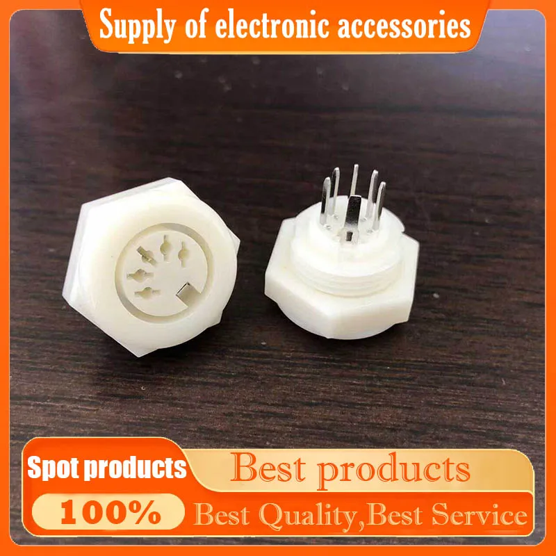 DS-5-07C White circular S-terminal connector with nut, 5-core socket, 5P mechanical and electrical equipment, large DIN