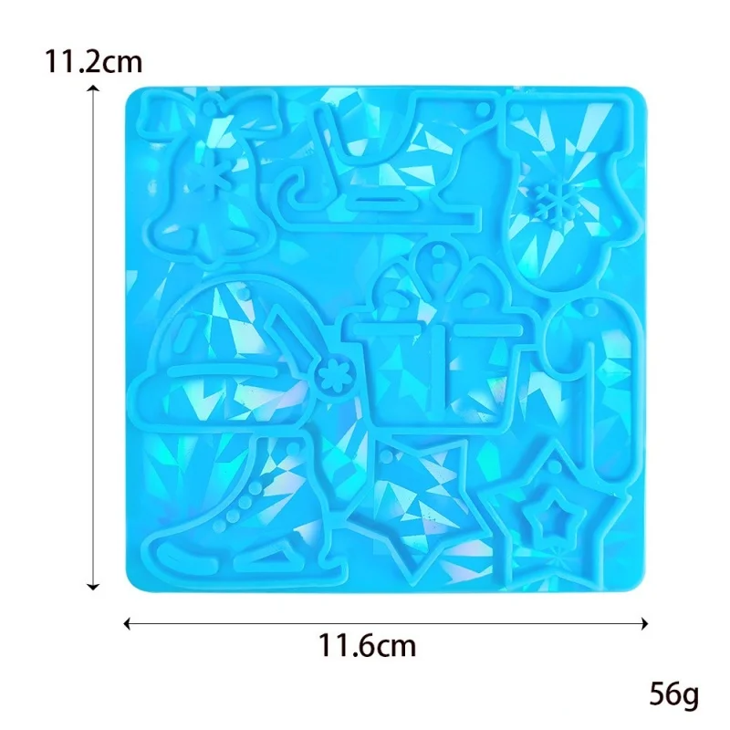 Moldes de silicona holográficos de trineo láser para pendientes, caja de regalo de Navidad, decoración de joyería hecha a mano, Molde de resina colgante