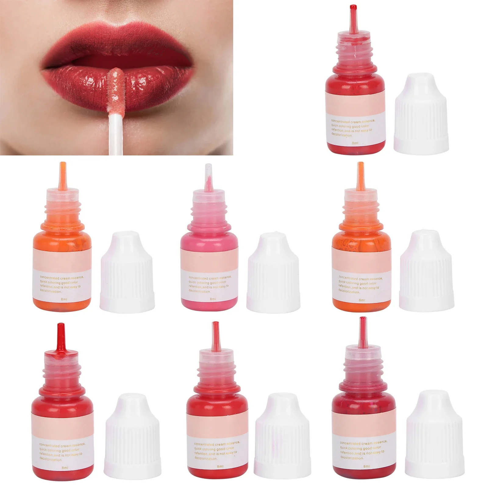 

8ml/Bottle Lips Professional Safe Plant Extract Microblading Pigment Semi‑Permanent Lip Tattoo Ink Make Up Beauty Tattoo Supply