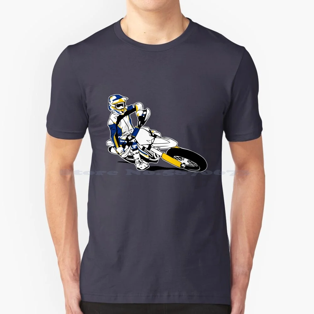 Supermoto Racing T Shirt 100% Cotton Tee Supermoto Motocross Moto Cross Supercross Motorcyclist Motorcycle Racing Race Driver