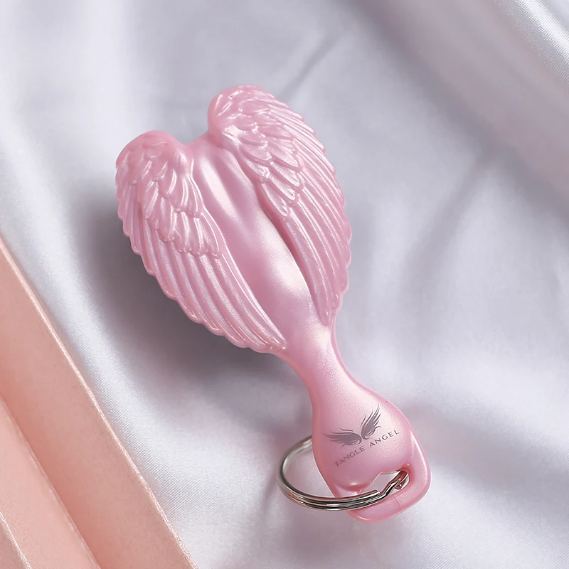  Tangle Angel Hair Comb Pendant Bangs Comb Keychain Airbag Massage Comb Universal Portable Design Angel Wings Decoration
