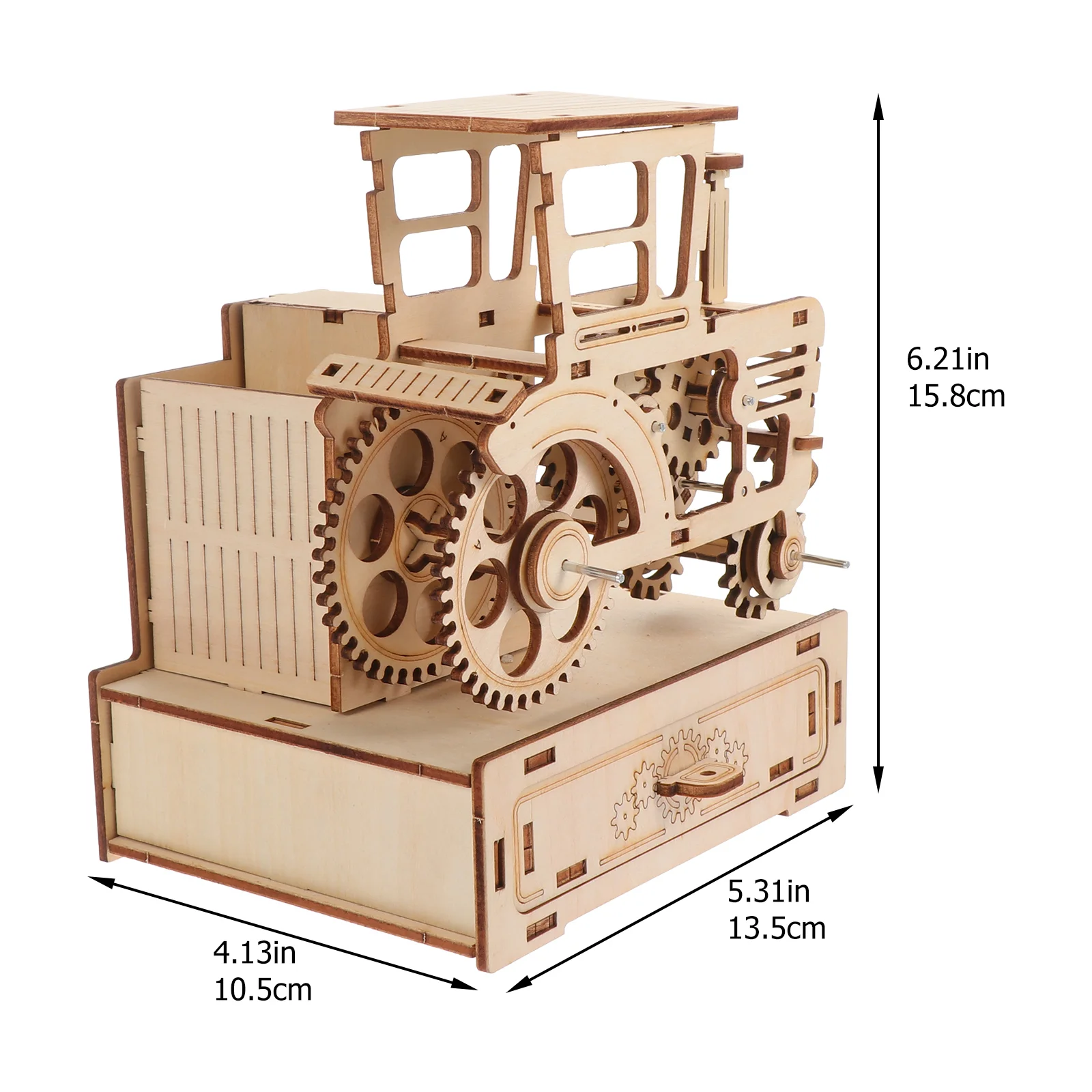 Wooden Music Box 3D Model Puzzle Toys Kids Plaything for Children Puzzles Childrens Harvester Assemble