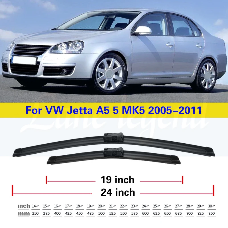 Car Front Wiper Blade For Volkswagen VW Jetta A5 5 MK5 2005-2011 Windscreen Windshield Accessories Window 2006 2007 2008 2009