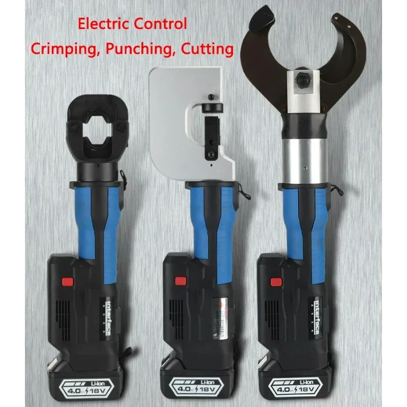 Electric Cable Cutter, Portable Rechargeable Hydraulic Terminals Crimping Pliers, Lithium-battery Punching Machine