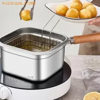 Removable frying pan French fries Stainless steel camping cookware set Multifunctional cooking equipment deep pot pot