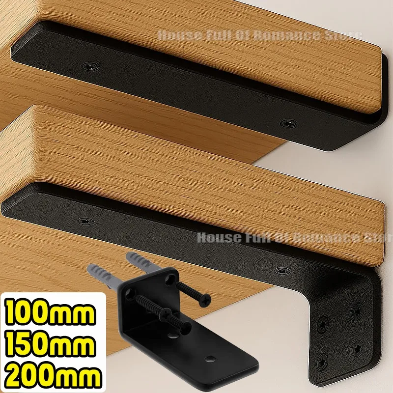 Integrated Wall-Mounted Invisible L Bracke Thickened Floating Shelf Brackets Rust-Resistant Heavy Duty Furniture Board Support