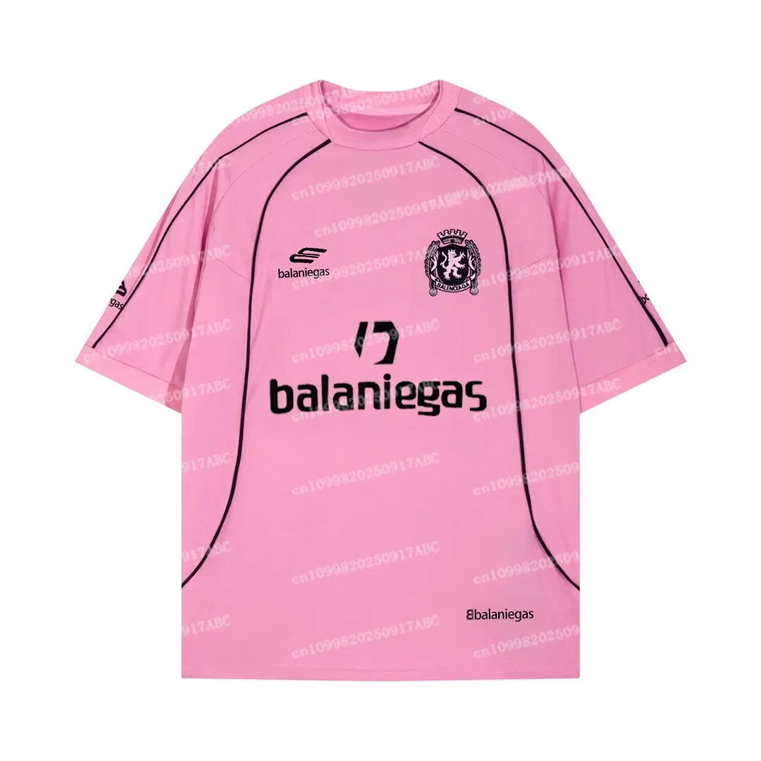 Letnia męska koszulka piłkarska z krótkim rękawem Balaniegas B Home, luźna koszulka męska/damska, koszulka damska, koszulka dziecięca