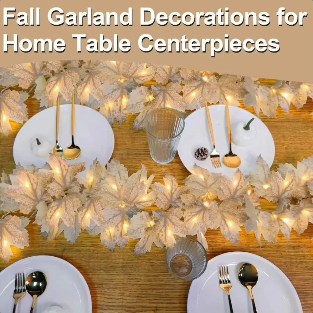 Maple Leaf Design Maple Leaf LED String Lights Waterproof Plastic Faux Fabric Garland Imitation Plant Energy Efficient
