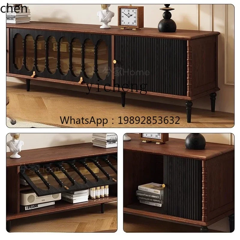 DSA roller shutter TV cabinet retro style TV cabinet living room floor  cabinet coffee table
