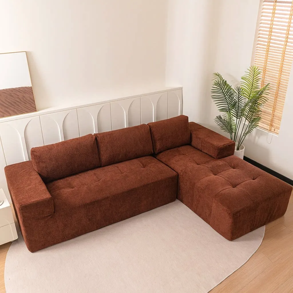 Custom Luxury Modern Vacuum Compressed Boneless Foam Sofa Set With Deep Seat For Living Room Bedroom Apartment Made In China