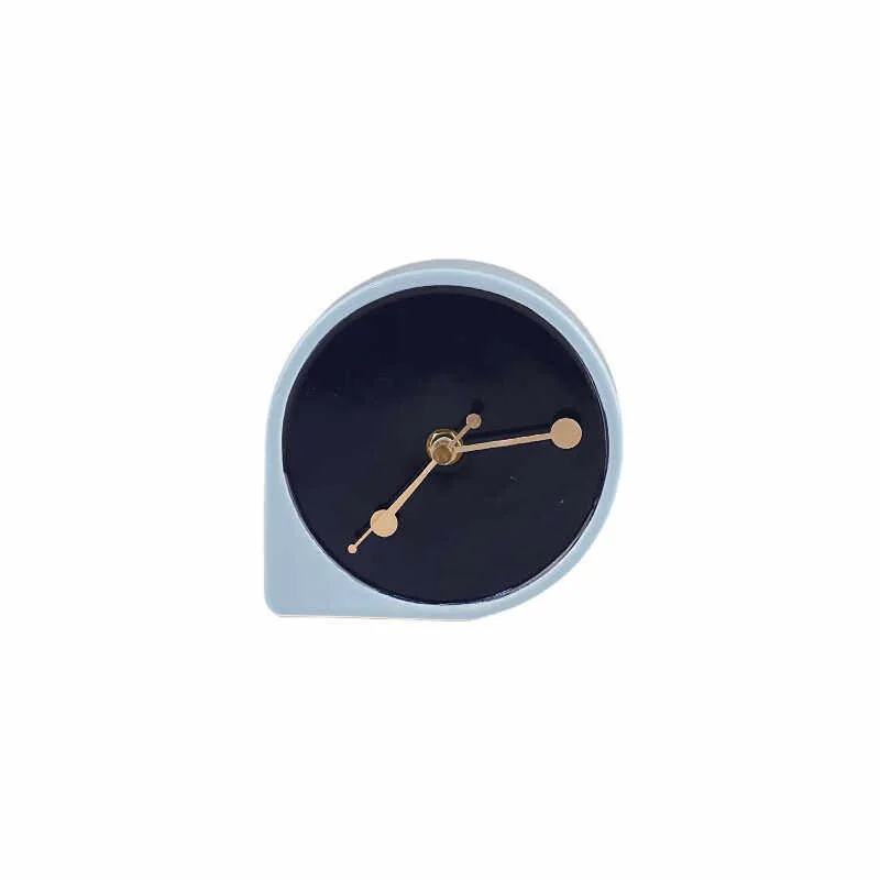 

Ceramic water drop round clock, desk clock tabletop ornament, living room bedside table decoration clock