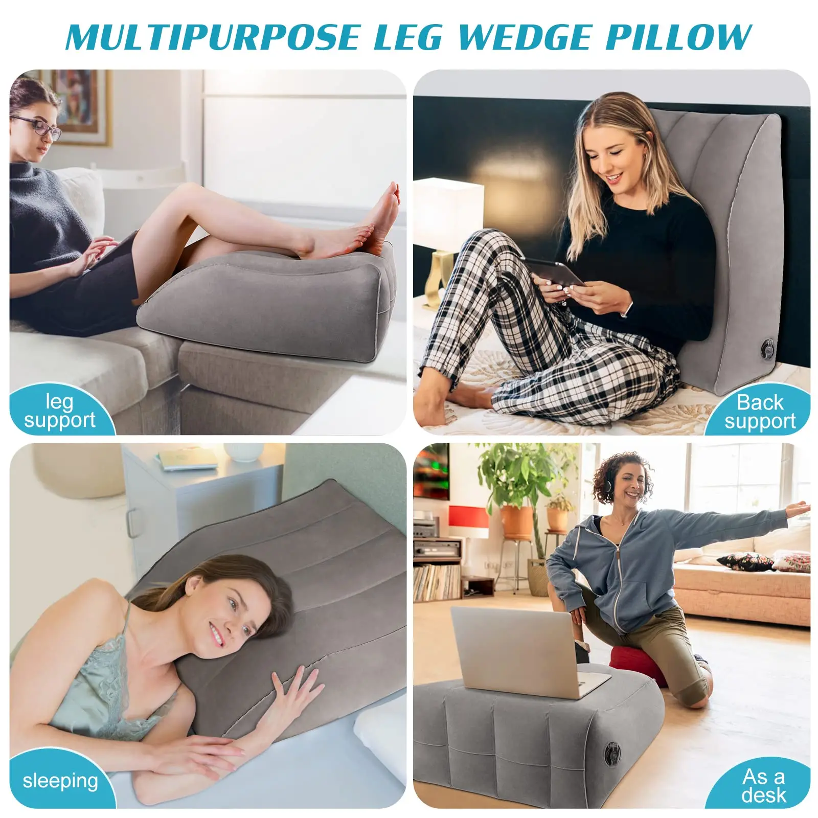 Inflatable Leg Support Wedge Pillow