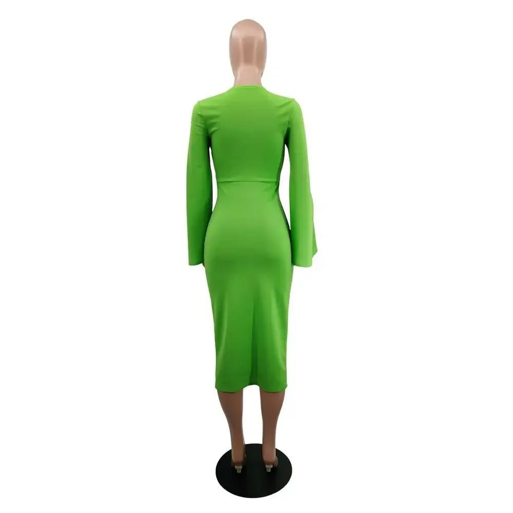 Abito a tubino africano da donna manica a mantello o collo lunghezza divisa abbigliamento africano moda solido elegante chic abiti OL africani