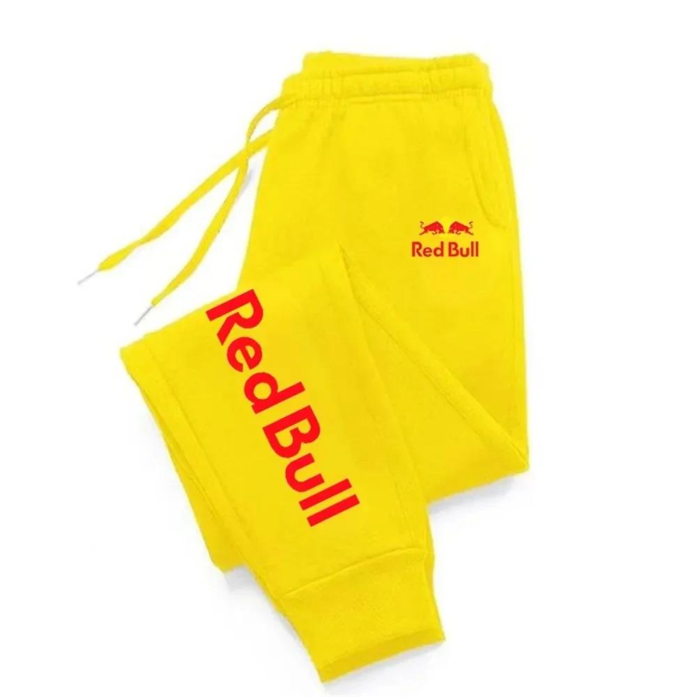 Pantaloni sportivi in cotone autunno/inverno casual e alla moda Red Bull, pantaloni da corsa e fitness da uomo, pantaloni lunghi tinta unita
