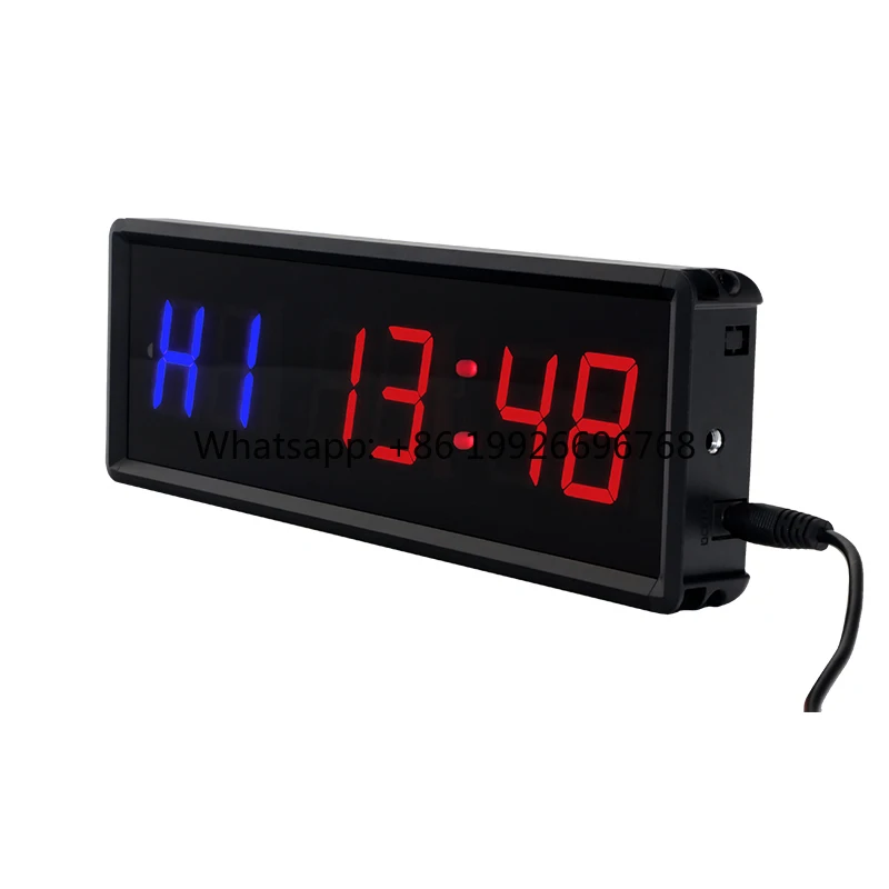 

KYX 1.5 Inch 6 Digit Blue Red Display Led Digital Countdown Clock HIIT MIIT TABATA Training Fitness Home Gym Timer with Remote
