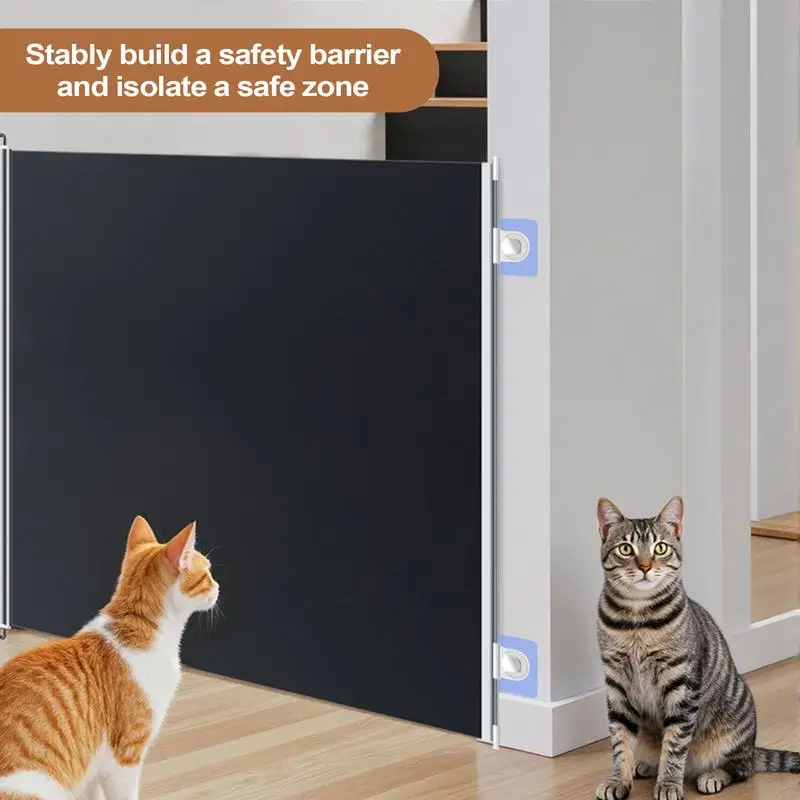 

IN Stocks Pet retractable safety barrier indoor cat safety scratch resistant hole free easy to install pet safety net