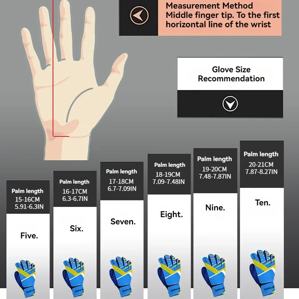 1 пара детских футбольных вратарских перчаток, толстые латексные футбольные перчатки для детей и взрослых, студентов, защита пальцев, поддержка вратаря рук