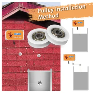 باب حظيرة الدجاج الأوتوماتيكي الملون مع جهاز تحكم عن بعد ومؤقت ، طقم باب حظيرة الدجاج بالطاقة الكهربائية ، الجر 3 كجم أعلى 12 منبه الدجاج مبيعا - No8