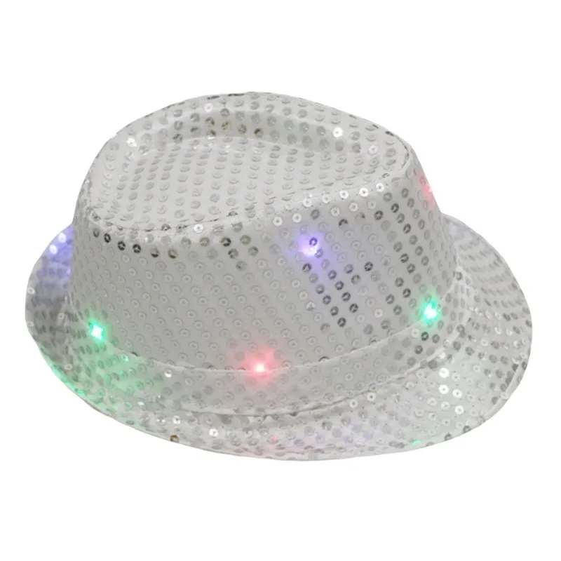 Luminous Adult Jazz Hat Festival Party Stage Performance Led Glow-In-The-Dark Hat Decorative Props Christmas Caps Photo Props