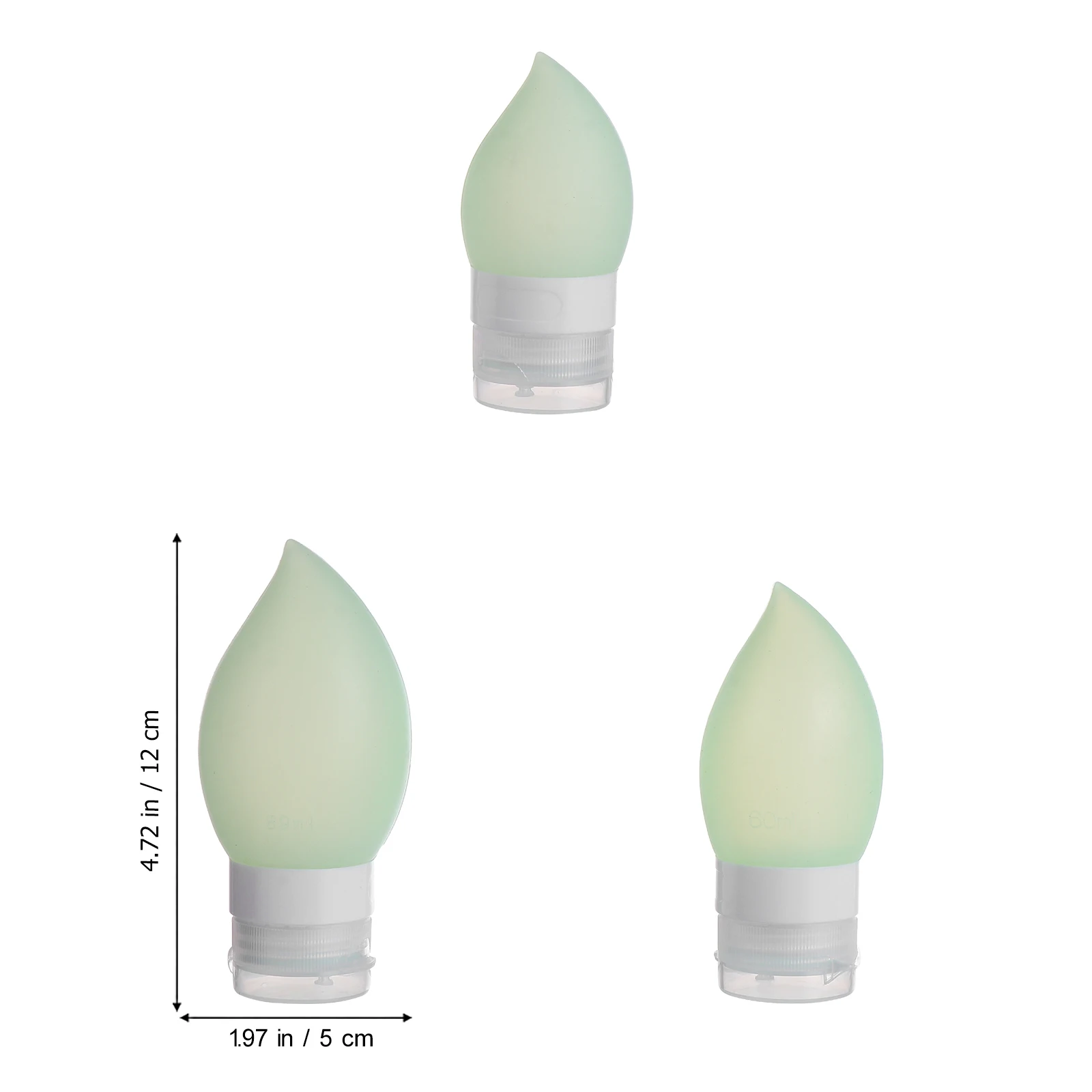 

3 Pcs 38ml 60ml 89ml Silicone Sub-package Bottles Portable Travel Empty Containers for Cosmetics Hand Refillable