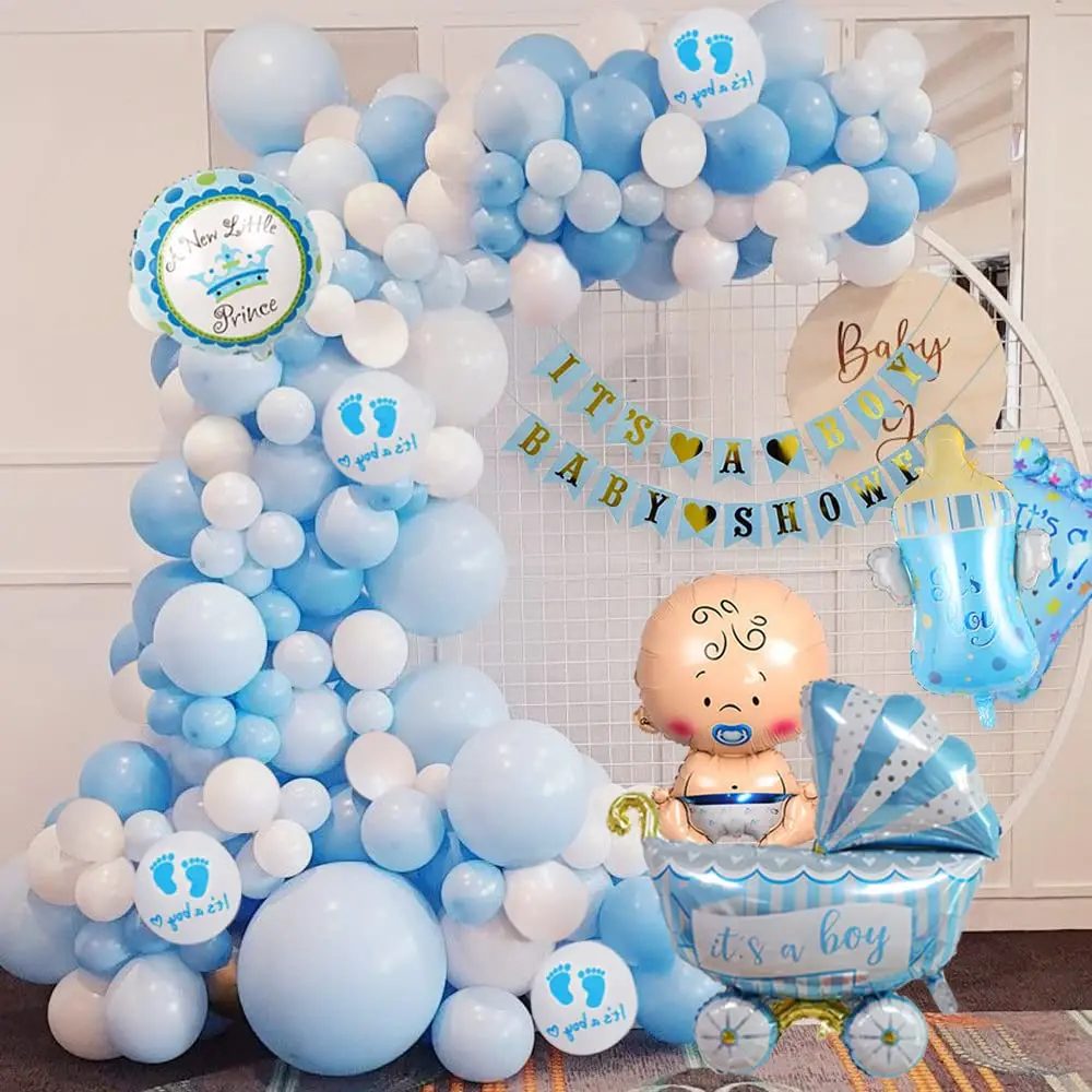 

Baby Shower Decorations Boy Baby Shower Blue Balloons Set for Boy Baby Shower Banners Mummy to Be Sash Baby Shower Blue Foil Bal