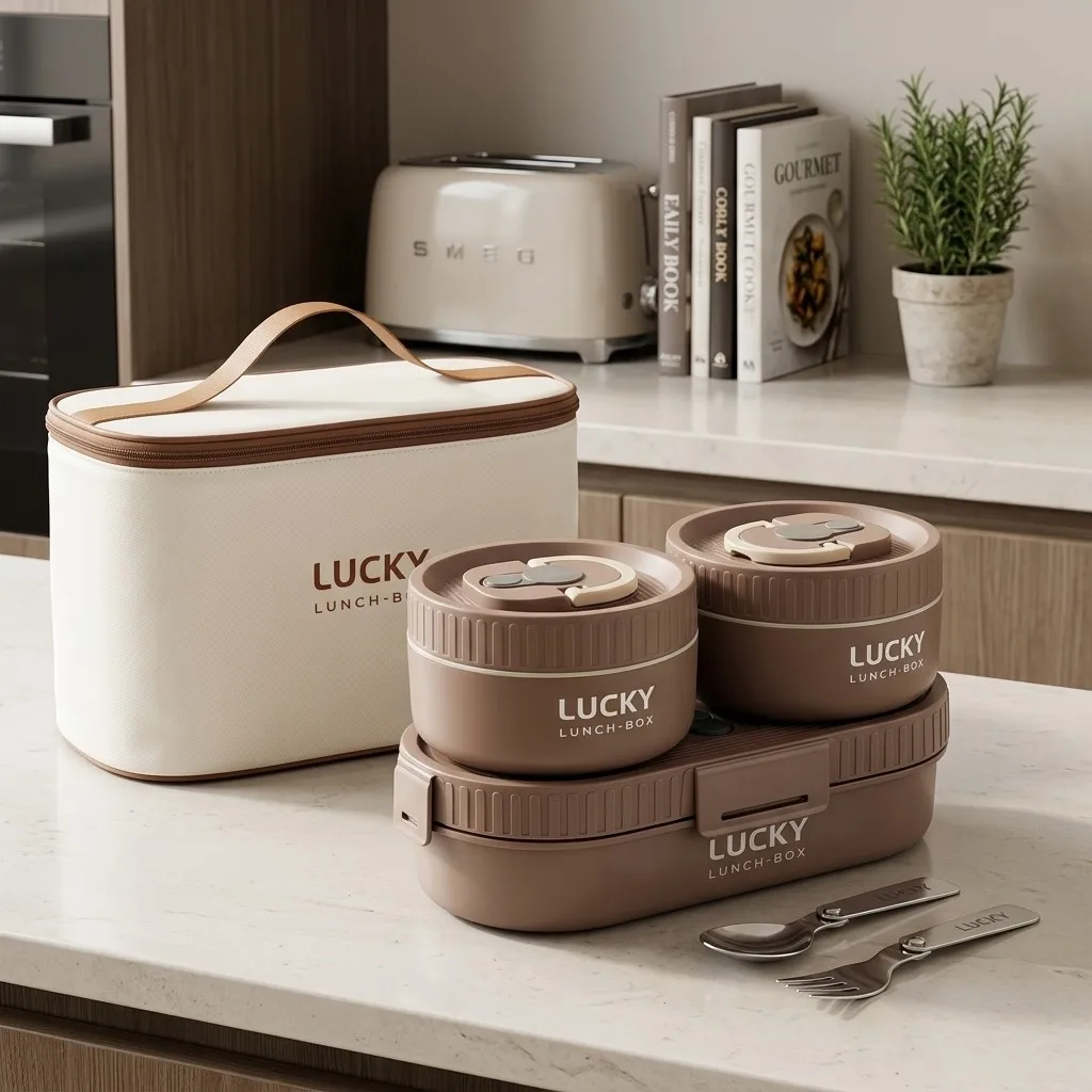 Microwave Safe 304 Stainless Steel Bento Box Leakproof Portable Lunch Box Set Thermal Food Container For Office Adults Kids